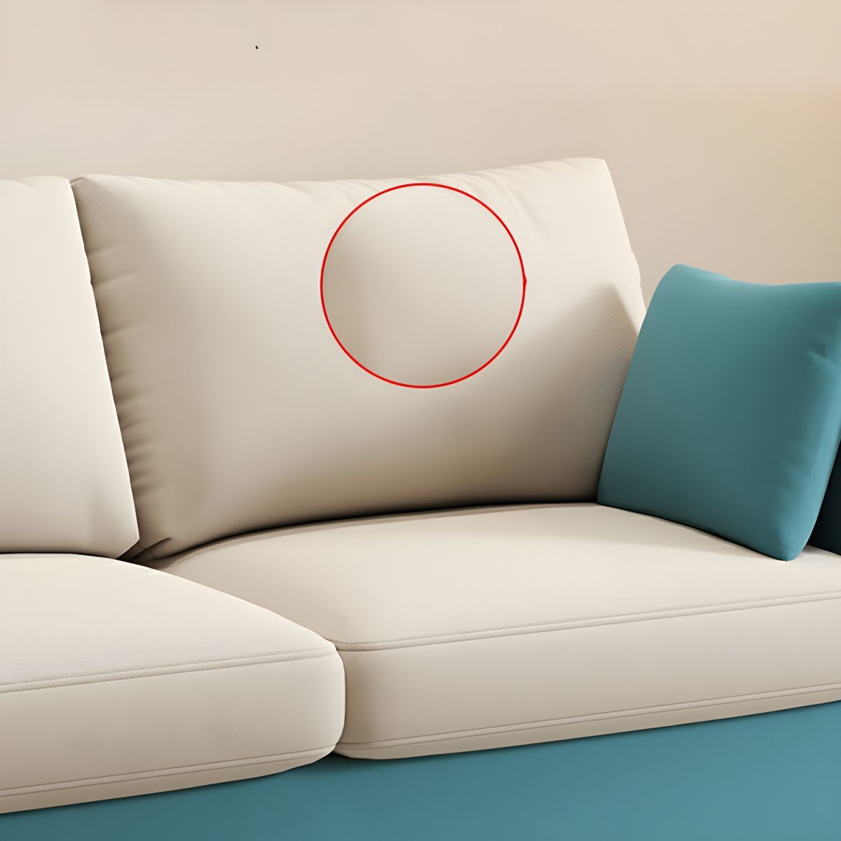 Modern Fabric 2 Seater Sofa with Arm Pocket Storage Blue