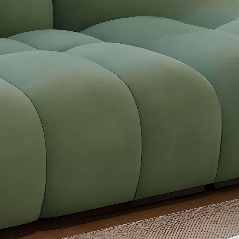Modern Green Velvet Tufted Sofa Plush Upholstered Couch
