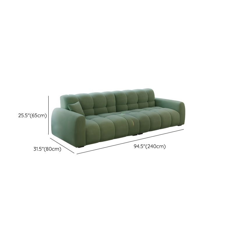 Modern Green Velvet Tufted Sofa Plush Upholstered Couch