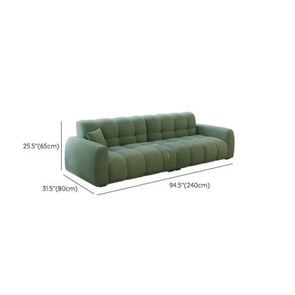 Modern Green Velvet Tufted Sofa Plush Upholstered Couch