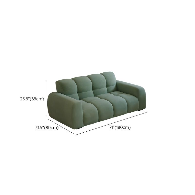 Modern Green Velvet Tufted Sofa Plush Upholstered Couch