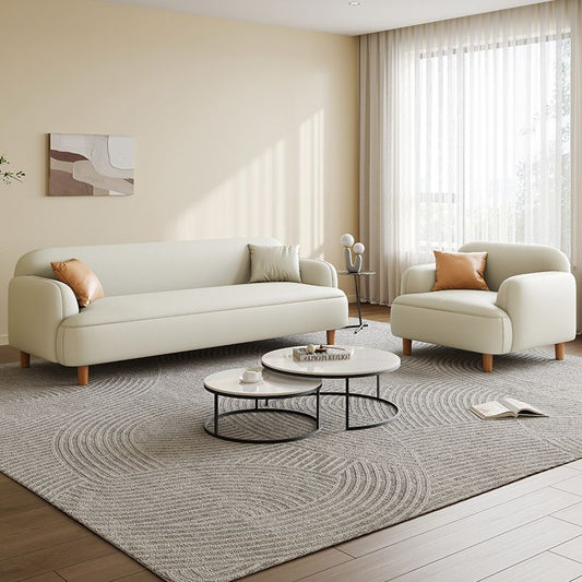 Modern 3+1 Seater Fabric Sofa Set Cream Living Room Couch