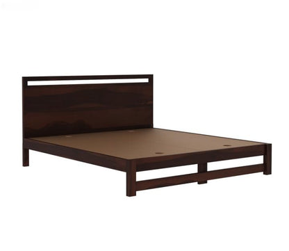 Premium Solid Sheesham Wood Queen Size Bed | Walnut Finish