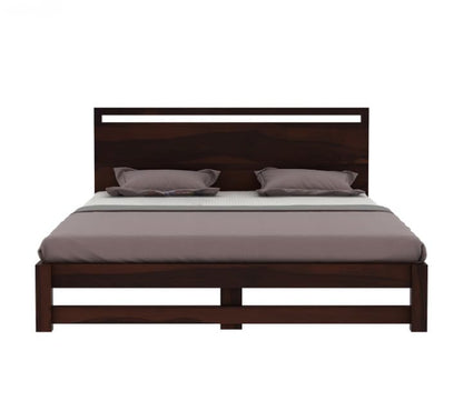 Premium Solid Sheesham Wood Queen Size Bed | Walnut Finish