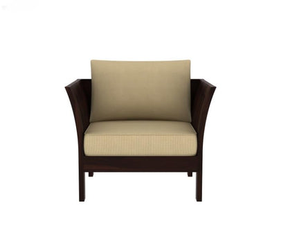 Modern Wooden Lounge Accent Chair with Cushioned Seat