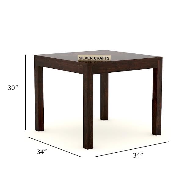 Solid Wood 4 Seater Dining Table Set with Cushioned Chairs