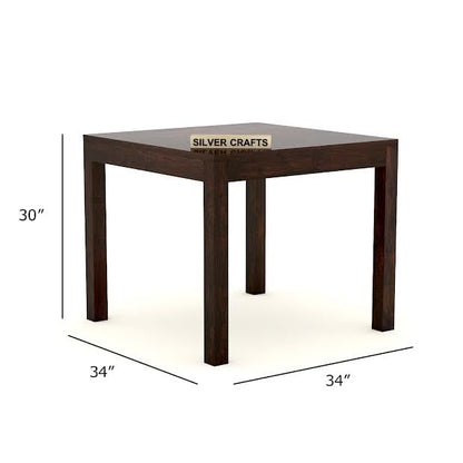 Solid Wood 4 Seater Dining Table Set with Cushioned Chairs