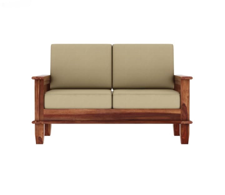 Solid Wood 2 Seater Sofa with Cushion Living Room Couch