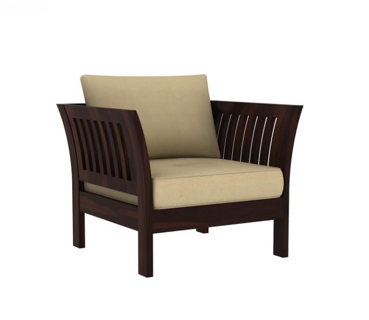 Modern Wooden Lounge Accent Chair with Cushioned Seat