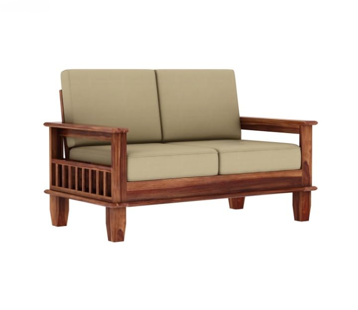 Solid Wood 2 Seater Sofa with Cushion Living Room Couch