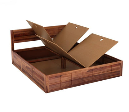 Solid Sheesham Wood King Size Bed with Box Storage