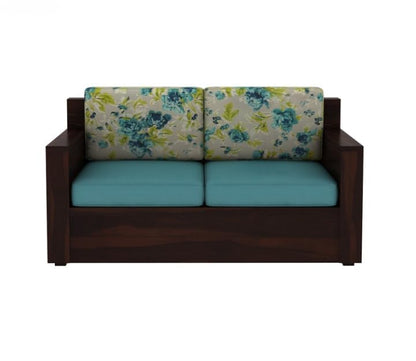 Solid Wood 2 Seater Sofa Floral Cushion Living Room Couch
