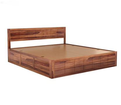 Solid Sheesham Wood King Size Bed with Box Storage