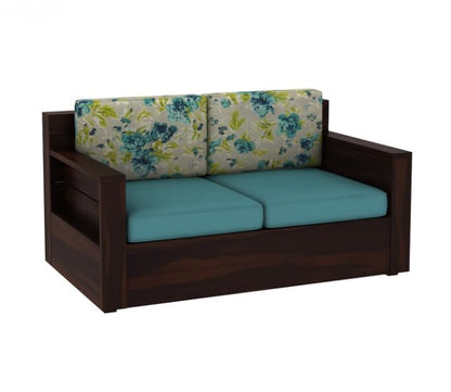 Solid Wood 2 Seater Sofa Floral Cushion Living Room Couch