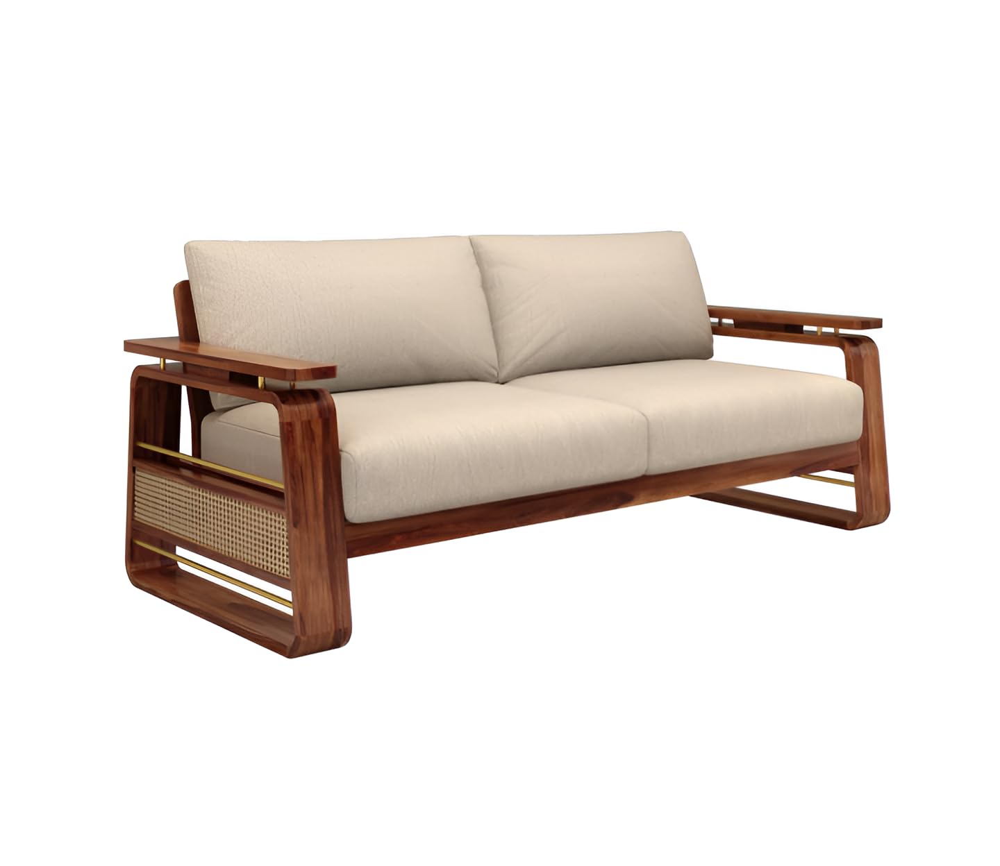 Modern Wooden Living Room Sofa with Cushioned Seating