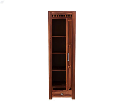 Premium Solid Sheesham Wood 1 Door Wardrobe with Drawer