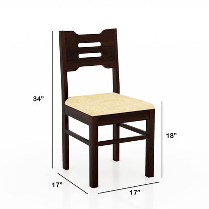 Solid Wood 4 Seater Dining Table Set with Cushioned Chairs