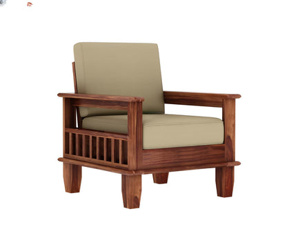 Premium Solid Sheesham Wood Lounge Arm Chair with Cushioned Seating