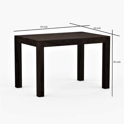 Solid Sheesham Wood 4 Seater Dining Table Set with Chairs & Bench