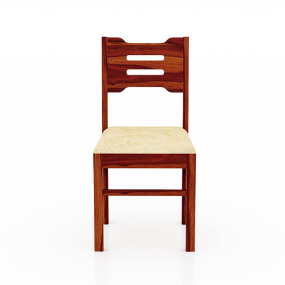Solid Wood 6 Seater Dining Table Set with Cushioned Chairs