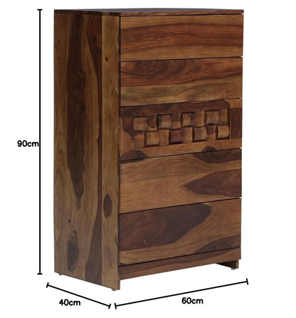 Solid Wood Chest of Drawers | 5 Drawer Storage Cabinet