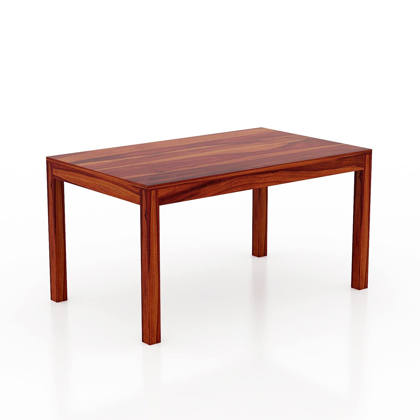 Solid Wood 6 Seater Dining Table Set with Cushioned Chairs