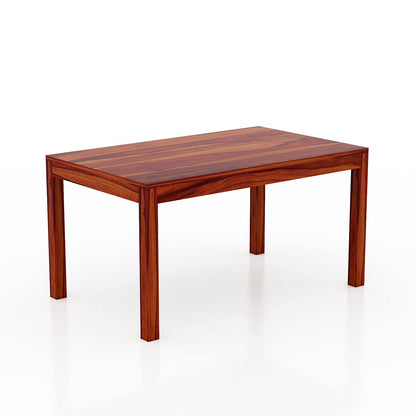 Solid Wood 6 Seater Dining Table Set with Cushioned Chairs