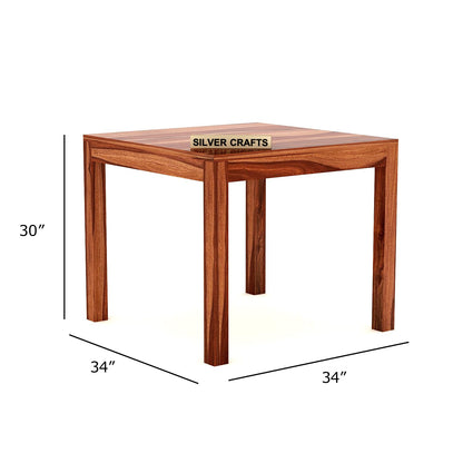Solid Wood 2 Seater Dining Table Set with Chairs