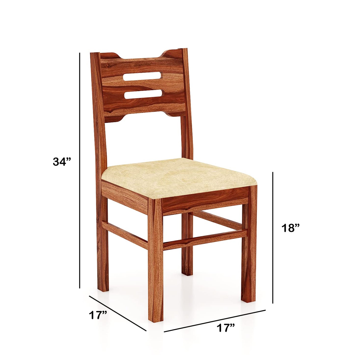 Solid Wood 2 Seater Dining Table Set with Chairs