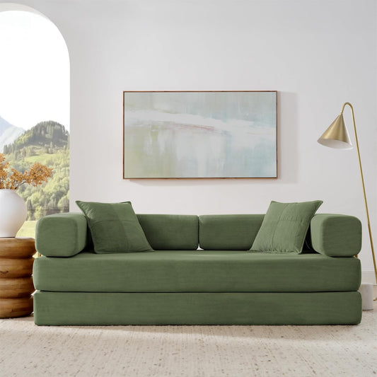 Convertible Floor Sofa Bed | Foldable Lounge Sofa with Cushions