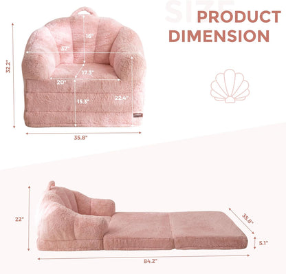 Foldable Plush Floor Sofa Bed Lounge Chair with Cushion