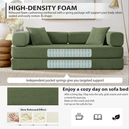 Convertible Floor Sofa Bed | Foldable Lounge Sofa with Cushions