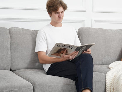 U Shape Modular Sectional Sofa with Ottoman Fabric Couch