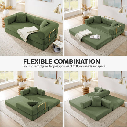 Convertible Floor Sofa Bed | Foldable Lounge Sofa with Cushions