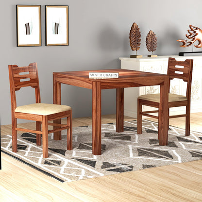 Solid Wood 2 Seater Dining Table Set with Chairs