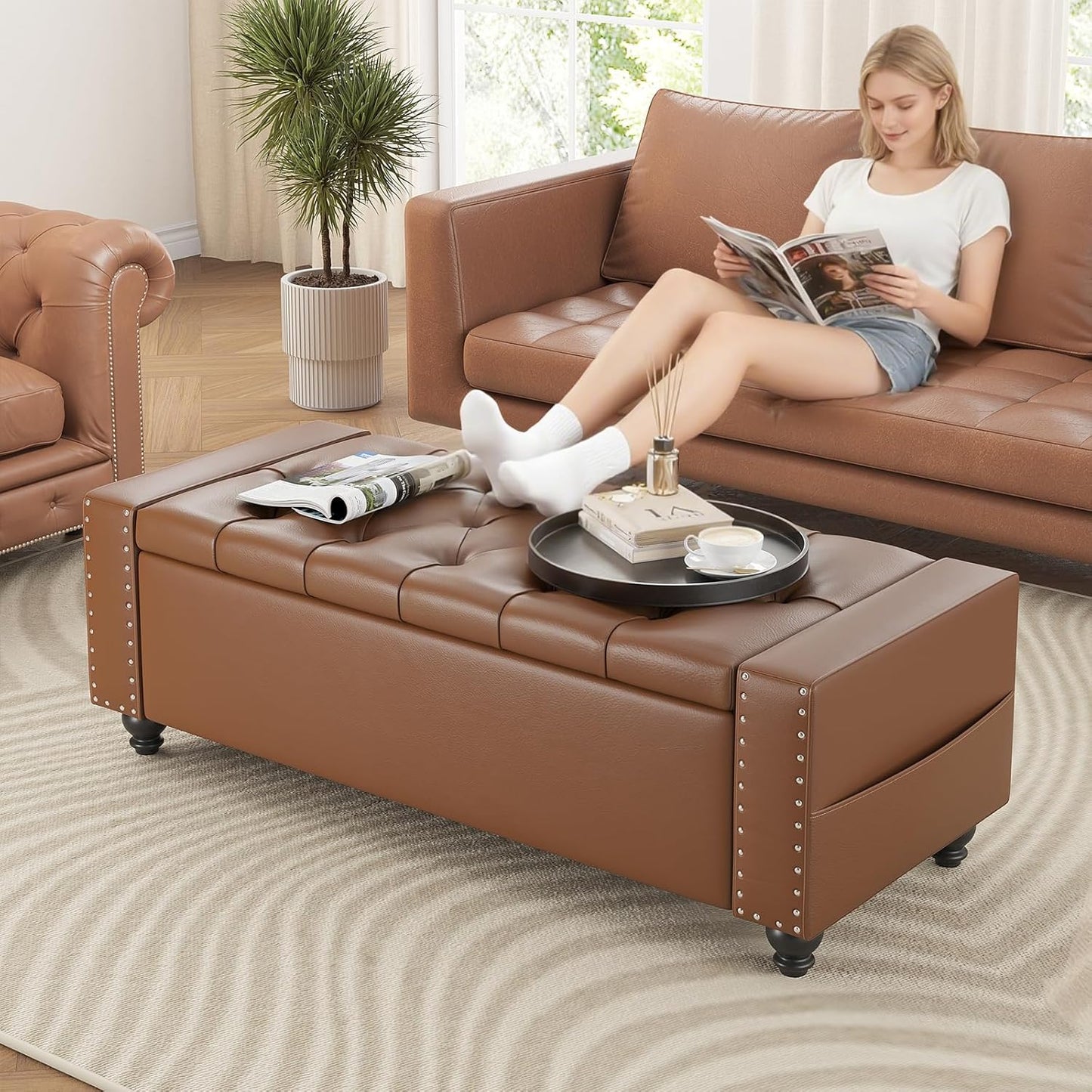 Modern Solid Wood 3 Seater Sofa with Floral Cushions & Teal Upholstery