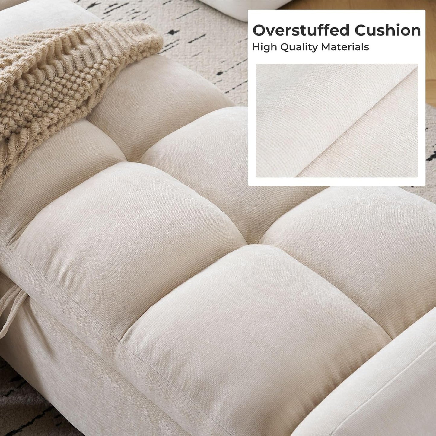 Modern Upholstered Storage Bench with Armrests – Tufted Ottoman Bench