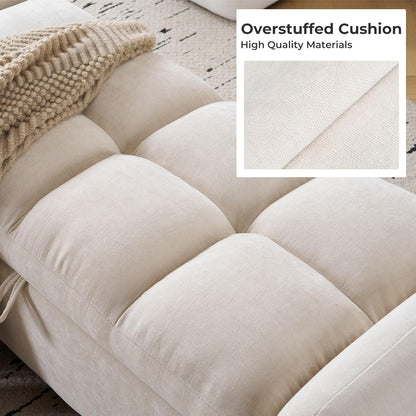 Modern Upholstered Storage Bench with Armrests – Tufted Ottoman Bench