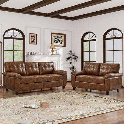 Leatherette 3 + 2 Seater Sofa Set Modern Living Room