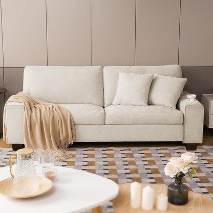 Modern Fabric 2 Seater Sofa Couch Living Room Beige