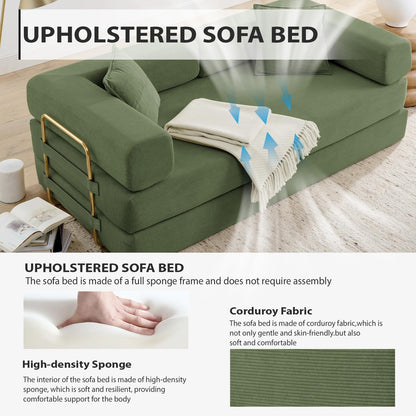 Convertible Floor Sofa Bed | Foldable Lounge Sofa with Cushions