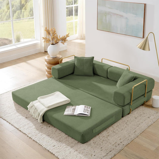 Convertible Floor Sofa Bed | Foldable Lounge Sofa with Cushions