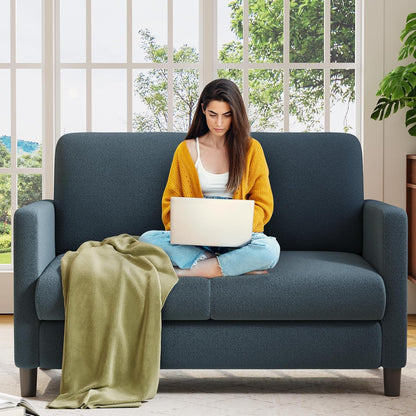 Modern Fabric 2 Seater Sofa | Compact Upholstered Loveseat