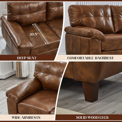 Leatherette 3 + 2 Seater Sofa Set Modern Living Room