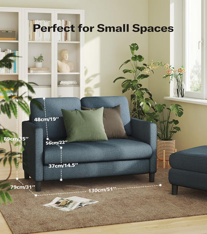 Modern Fabric 2 Seater Sofa | Compact Upholstered Loveseat